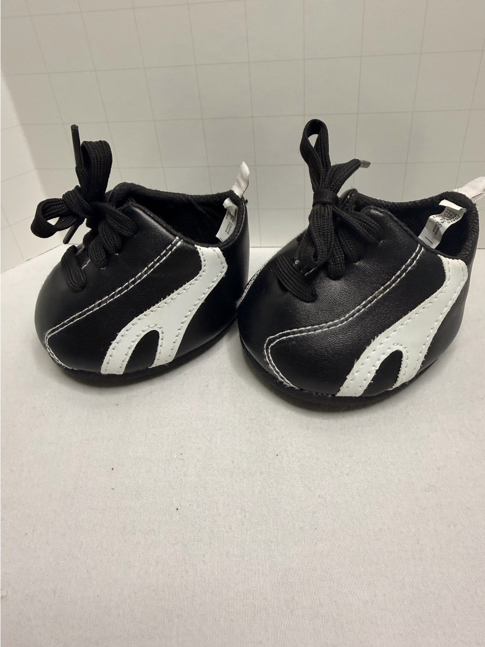 Build A Bear Soccer Cleats Black White Plush Toy Shoes BABW